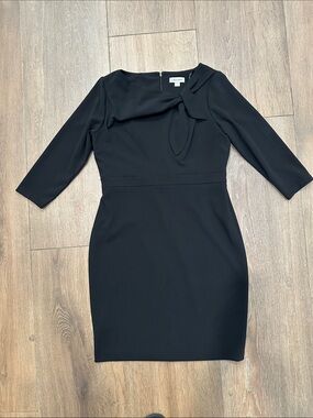 Calvin Klein Black Bow-Neck Sheath Dress